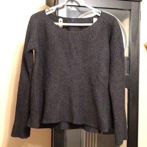 The Row charcoal gray cashmere crew sweater